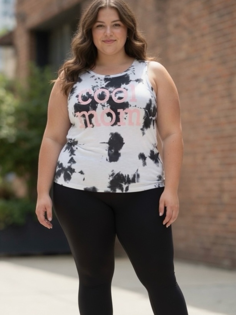Grayson Threads "Cool Mom" Tie-Dye Tank - White, Black & Pink